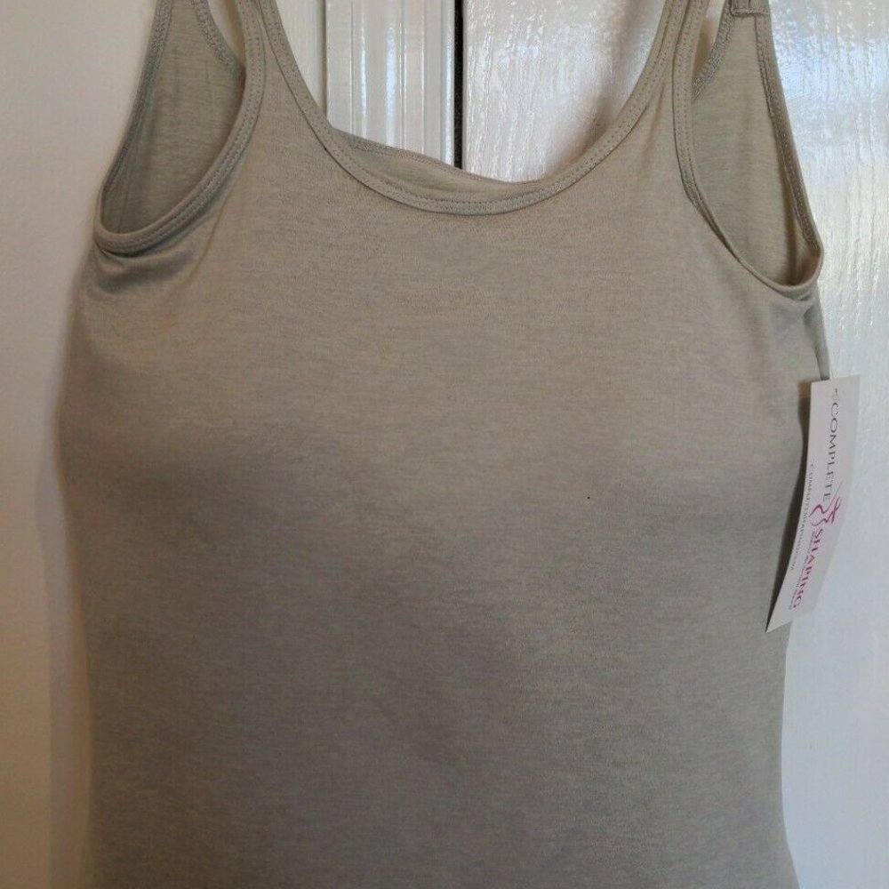 Mastectomy Camisole with Integrated Prosthetics, Large w D Cup, New, Oat, NWT